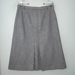 Vintage Size 14 16 Gray Wool Skirt Heritage Academia Secretary Modest Church